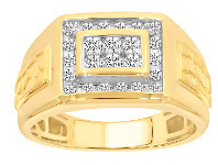 Shiels 9ct Yellow Gold 0.50 Carat Diamond Ring Set with 24 Brilliant Cut Diamonds offer