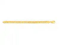 Shiels 9ct Yellow Gold Heavy Curb Flat Tight Bevelled 21cm Bracelet 250 Gauge offer