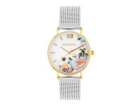 Shiels Ellis & Co Iris Floral Stainless Steel Mesh Bracelet Womens Watch offer