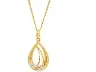 Shiels 9ct Yellow Gold Diamond Pendant Set with 2 Brilliant Diamonds offer