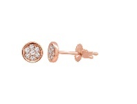 Shiels 9ct Rose Gold Diamond Pave Stud Earrings offer