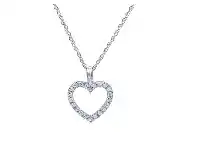 Shiels Silver 1/2 Carat Luminesce Lab Grown Diamond Heart Pendant on 45cm Chain offer