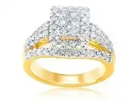 Shiels Luminesce Lab Grown 9ct Yellow Gold 1.50 Carat Diamond Dress Ring with 62 Diamonds offer