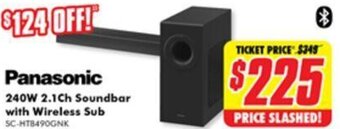 Panasonic 240W 2.1Ch Soundbar With Wireless Sub