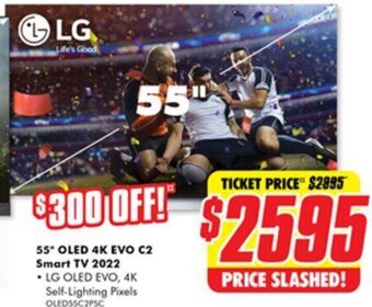 The Good Guys 55" OLED 4K EVO C2 Smart TV 2022 offer