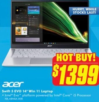 The Good Guys Swift 3 EVO 14" Win 11 Laptop offer