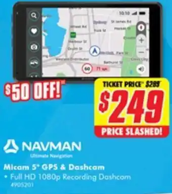 The Good Guys Micam 5" GPS & Dashcam offer