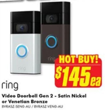 The Good Guys Video Doorbell Gen 2 - Satin Nickel Or Venetian Bronze offer