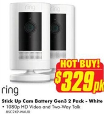 The Good Guys Stick Up Cam Battery Gen3 2 Pack - White offer