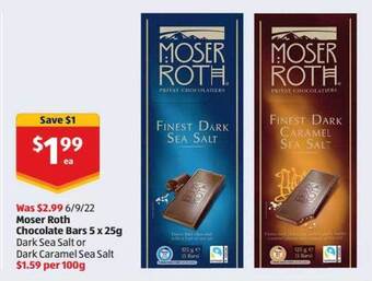 ALDI Moser roth chocolate bars offer
