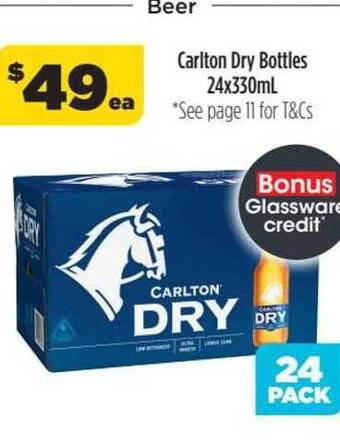 Liquorland Carlton dry bottles offer