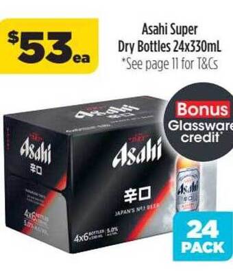 Liquorland Asahi super dry bottles offer