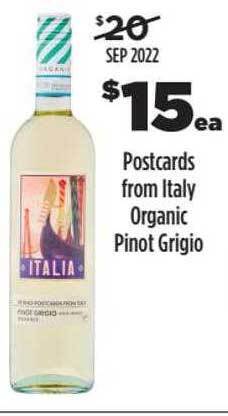 Liquorland Postcards from italy organic pinot grigio offer