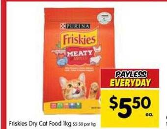 Spar Friskies dry cat food offer
