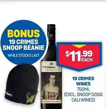 Bottlemart 19 crimes wines offer