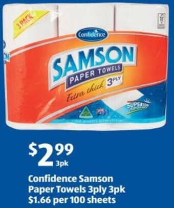 Confidence Samson Paper Towels 3ply 3pk