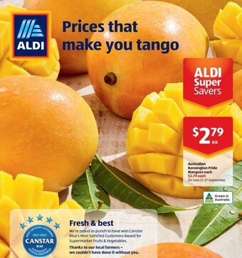 ALDI Australian Kensington Pride Mangoes offer