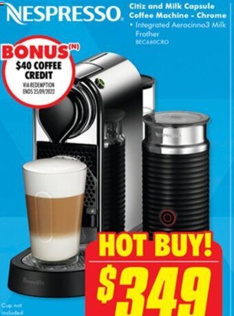 Citiz and Milk Capsule Coffee Machine - Chrome