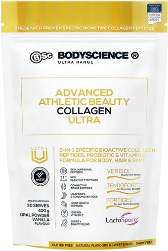 healthylife Bsc body science advanced athletic beauty collagen ultra vanilla, 400g offer
