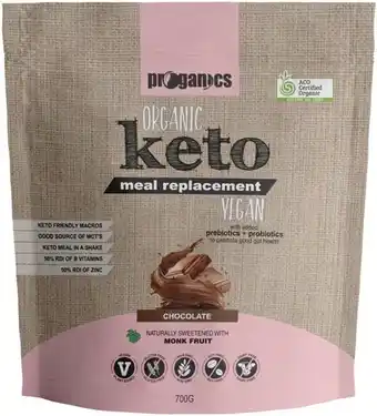 healthylife Proganics organic keto meal replacement chocolate, 700g offer