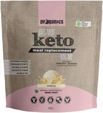 healthylife Proganics organic keto meal replacement vanilla, 700g offer