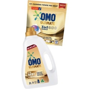 IGA Omo laundry liquid 2 litre, powder 2kg or capsules 28 pack selected varieties offer