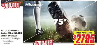 The Good Guys 75" ULED U8HAU Series 4K Mini-LED Smart TV 2022 offer
