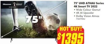 The Good Guys 75" UHD A7HAU Series 4K Smart TV 2022 offer