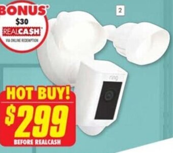 The Good Guys Floodlight Camera Wired Plus - White offer