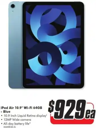 The Good Guys Ipad Air 10.9' Wi-Fi 64GB - Blue offer