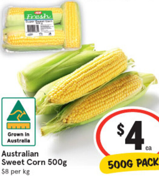 Australian Sweet Corn 500g offer at IGA