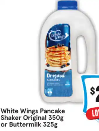 IGA White Wings Pancake Shaker Original 350g Or Buttermilk 325g offer