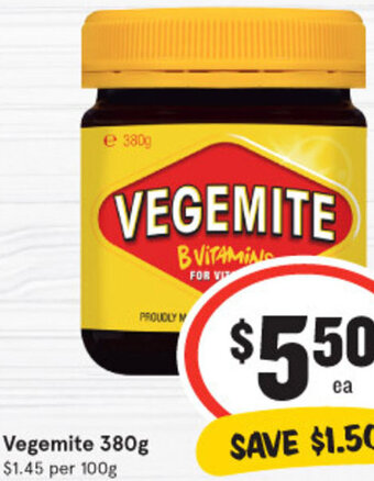 IGA Vegemite 380g offer