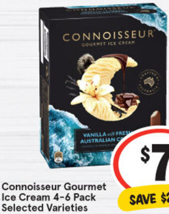 IGA Connoisseur Gourmet Ice Cream 4-6 Pack offer