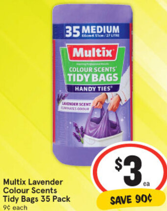 IGA Multix Lavender Colour Scents Tidy Bags 35 Pack offer