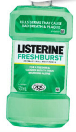 IGA Listerine Mouthwash 500ml Selected Varieties offer