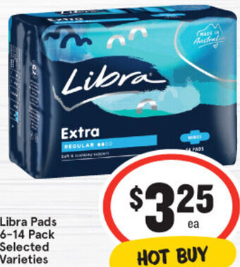 IGA Libra Pads 6-14 Pack Selected Varieties offer