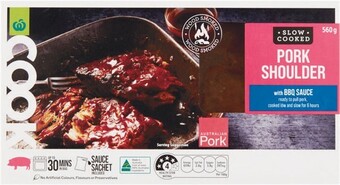 Woolworths Woolworths cook pork shoulder with bbq sauce 560g – from the meat dept offer