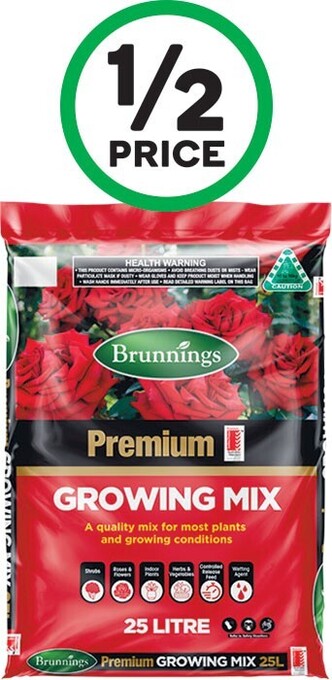 Woolworths Brunnings premium potting mix 25 litre offer