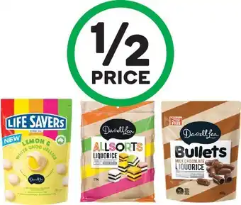 Woolworths Darrell lea chocolate coated bites, bullets, twists, liquorice, batch 37 or allsorts 140-280g offer
