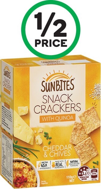 Woolworths Sunbites crackers 105-110g offer