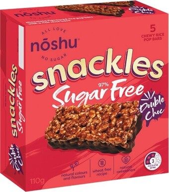 Woolworths Noshu sugar free snackles 110g pk 5 offer