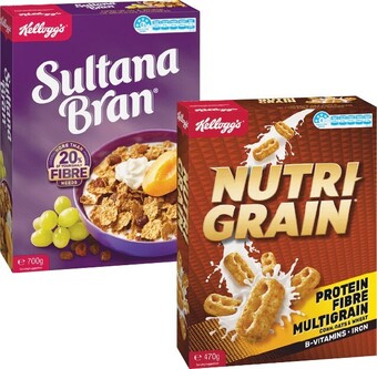 Woolworths Kellogg’s nutri-grain 470g or sultana bran 700g offer