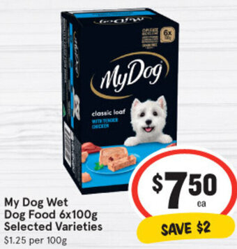 IGA My Dog Wet Dog Food 6x100g Selected Varieties offer