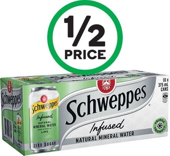 Woolworths Schweppes infused natural mineral water 10 x 375ml offer