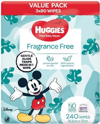 Woolworths Huggies baby wipes 3 x pk 80 offer