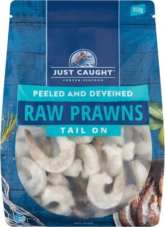Woolworths Just caught raw prawn cutlets 850g – from the seafood freezer offer