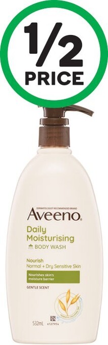 Woolworths Aveeno daily moisturising lightly fragranced body wash 532ml offer