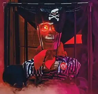 Woolworths Halloween prisoner in cage offer