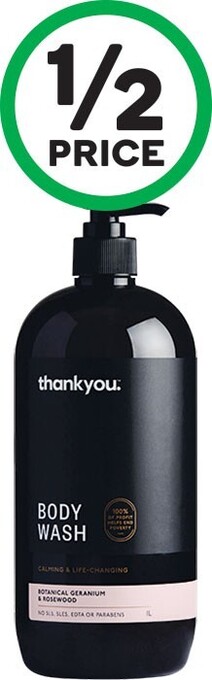 Woolworths Thankyou body wash 1 litre offer